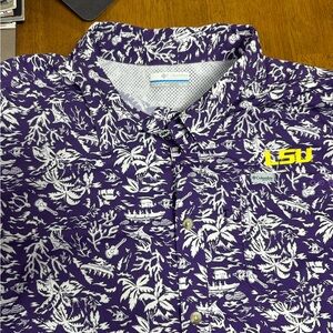 LSU Columbia PFG Tropical Fishing Shirt XL